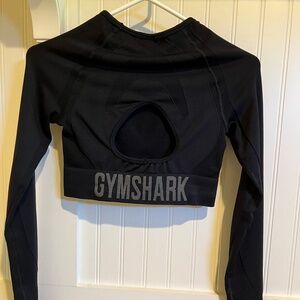 Gymshark Womens Long Sleeve Crop Top Size S Black